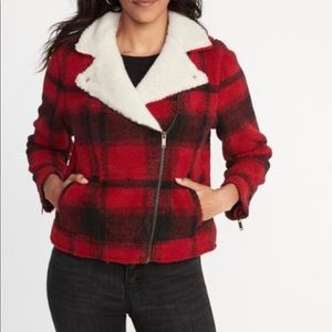 🔥2 for $30 deal! Buffalo Plaid Sherpa Moto…